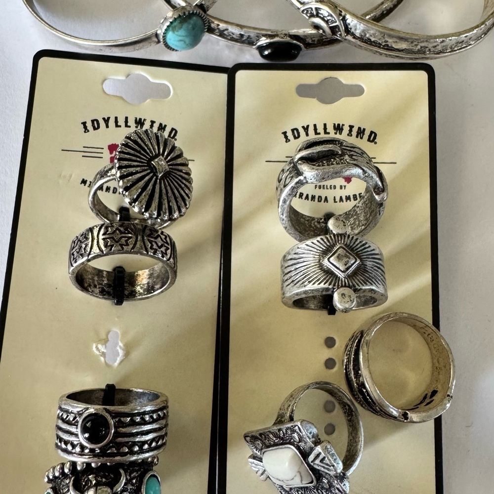 Idyllwind Silver and Turquoise Ring Set